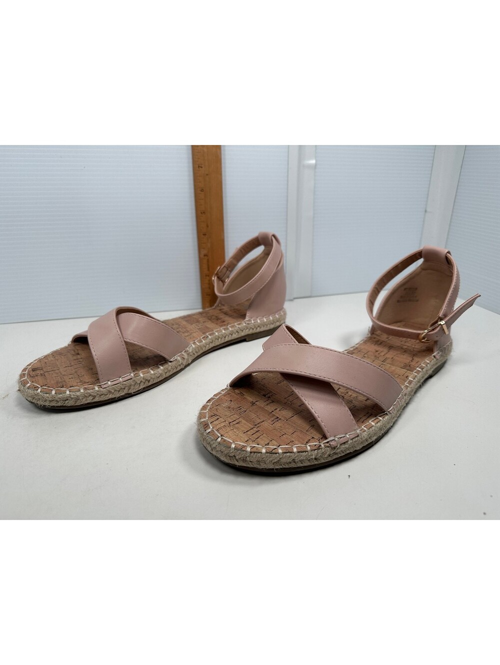 Journee Collection Womens Lyddia Pink Blush Flat Sandals 12 M Open Round Toe